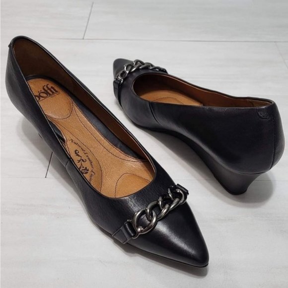 Sofft Shoes - Sofft Black Leather Wedge Shoes